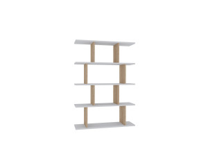 Harmon" wooden bookcase - 90 x 25 x 127 cm - White
