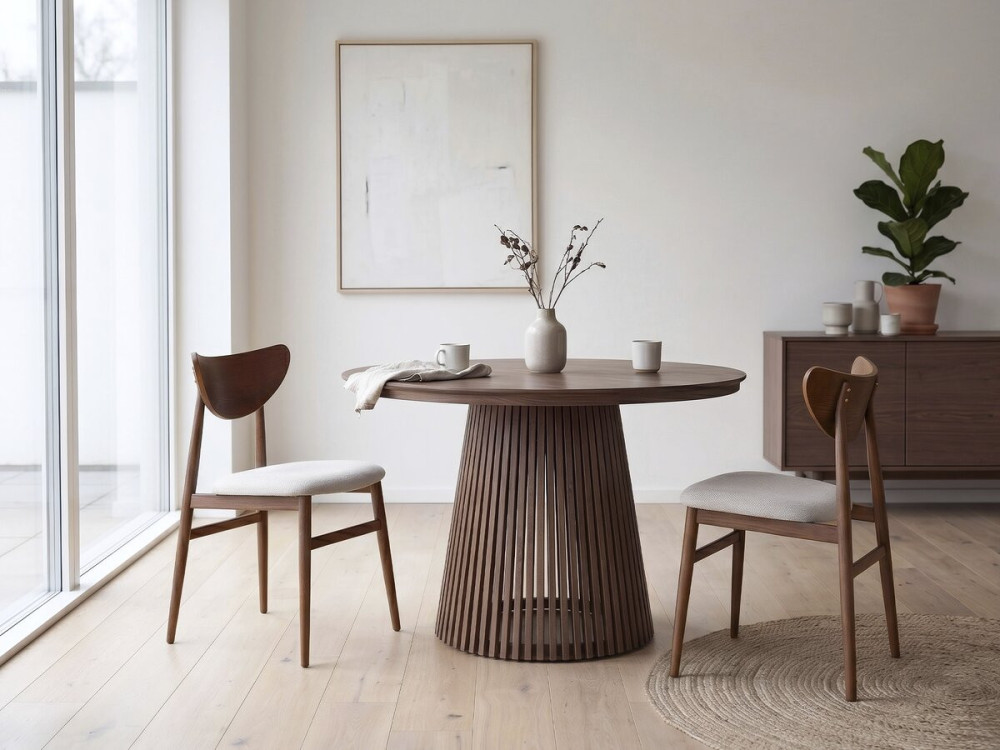 Lumbra" Scandinavian style wooden dining chair - Brown