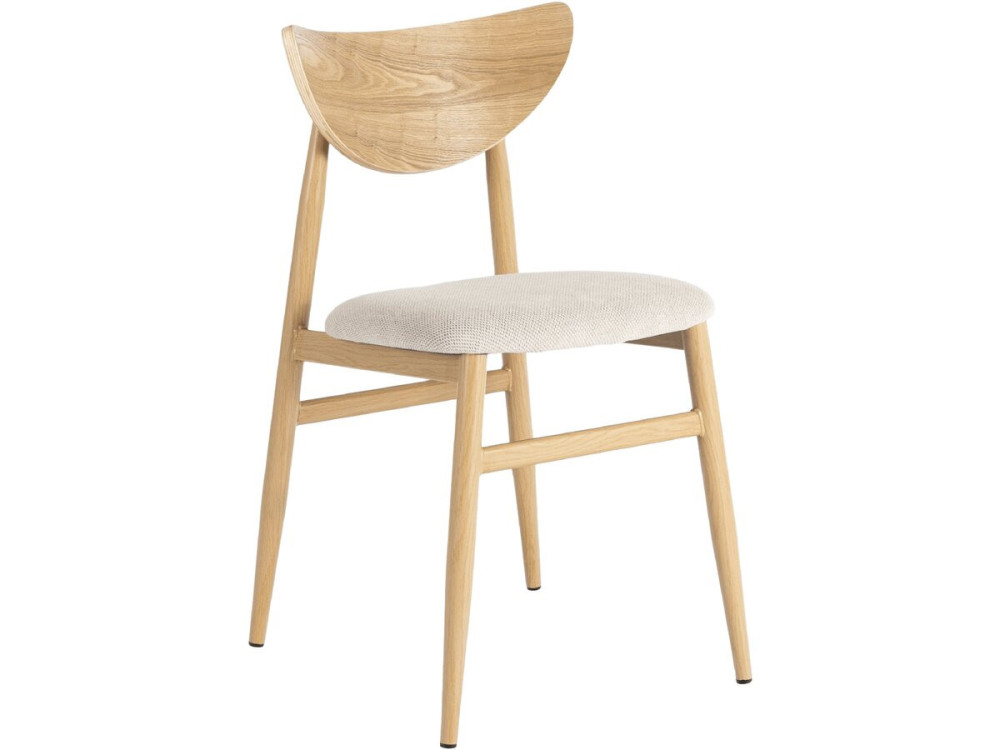 Scandinavian style wooden dining chair "Lumbra" - Beige