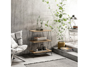 Lazandos" wooden bookcase - 46 x 30 x 76 cm - Brown 2