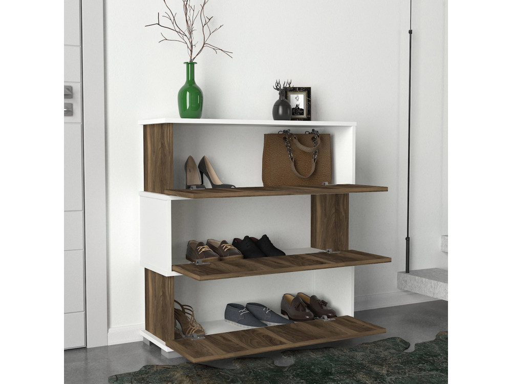 Napolyon" wooden shoe cabinet - 90 x 30 x 93 cm - Brown