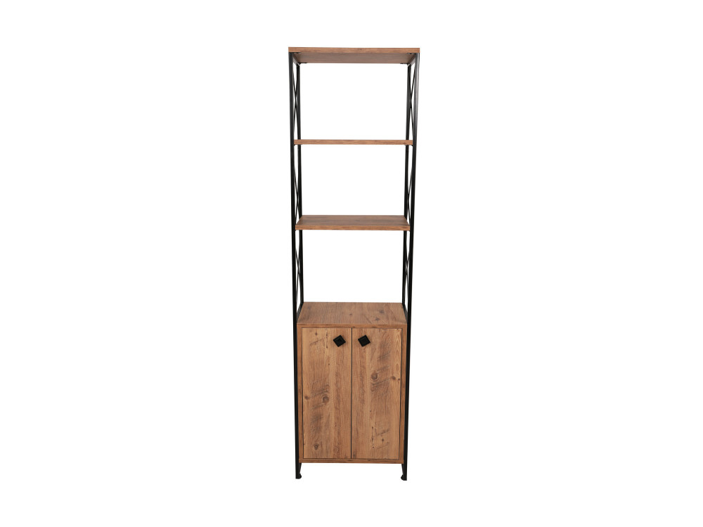 Tervel" wooden bookcase - 49 x 30 x 180 cm - Brown