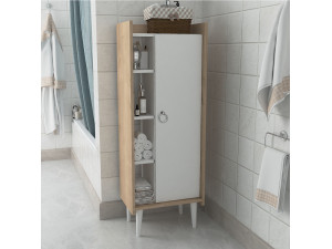 Lagomood Ruby" multi-purpose wooden cabinet - 50 x 30 x 140 cm - White 2
