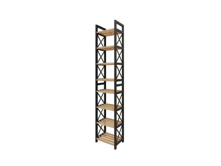 Mini" multifunctional wooden shelf 23 x 18 x 128 cm - Black