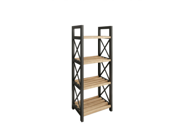 Mini" multifunctional wooden shelf - 23 x 18 x 64 cm - Black