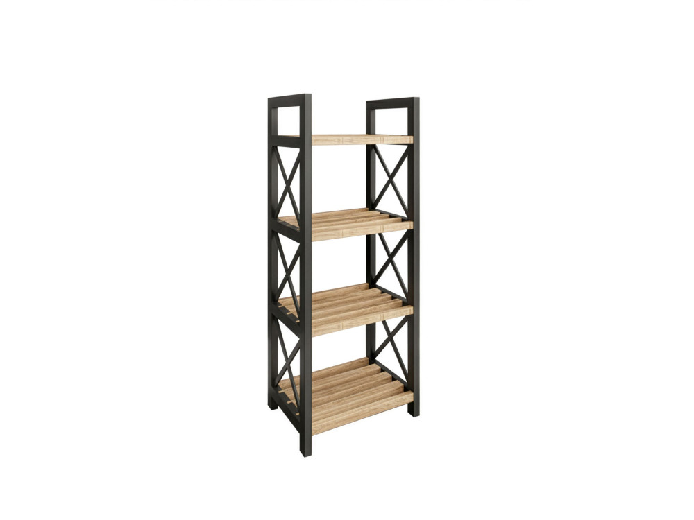 Mini" multifunctional wooden shelf - 23 x 18 x 64 cm - Black