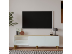 River" wooden TV stand - 150 x 31 x 48 cm - White 2