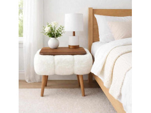 Papatya 35x45" wooden side table - 45 x 35 x 44 cm - White 2
