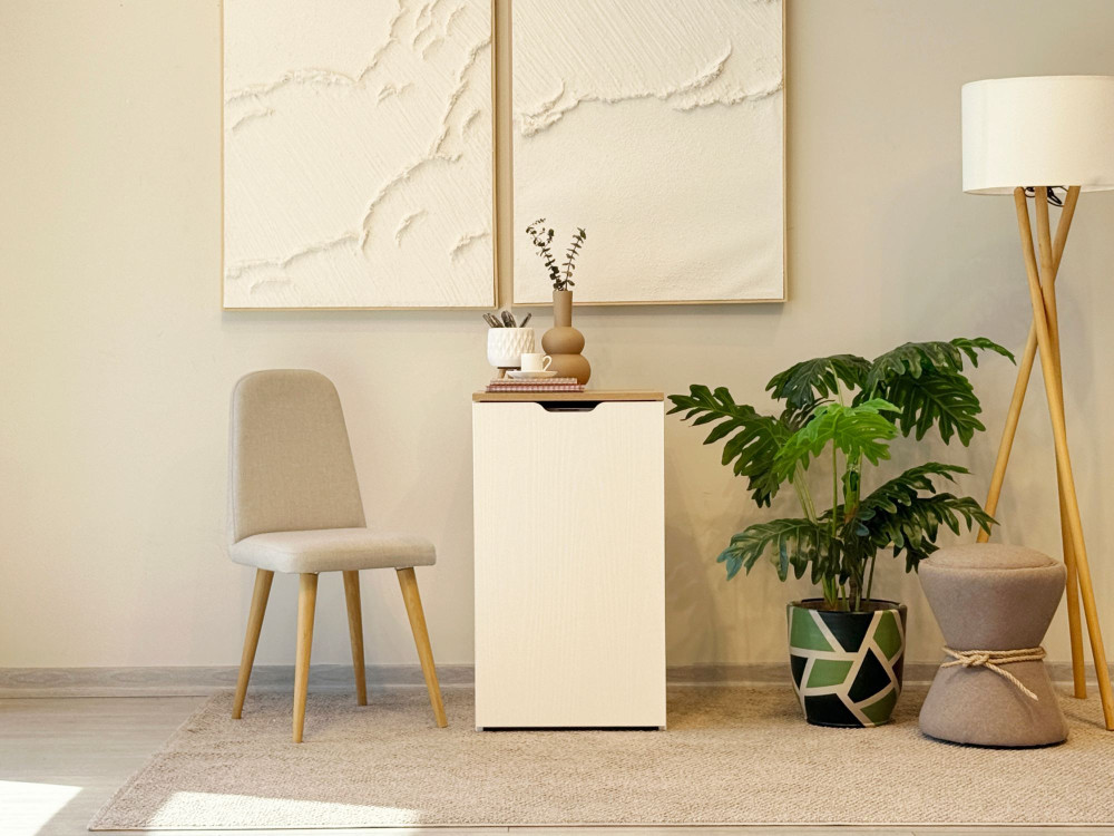 Modulo" wooden desk - 97 x 47 x 75 cm - Beige