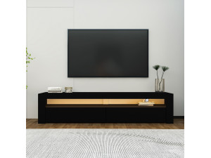 Bati" wooden TV stand - 150 x 36 x 46 cm - Black 2