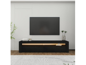 Bati" wooden TV stand - 150 x 36 x 46 cm - Black 2