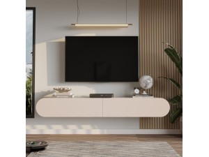 LUM1" wooden TV stand - 180 x 31 x 29 cm - Cream 2
