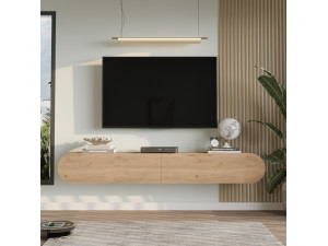 LUM1" wooden TV stand - 180 x 31 x 29 cm - Beige 2