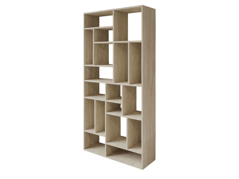 Nicola" wooden bookcase - 90 x 30 x 180 cm - Travertine