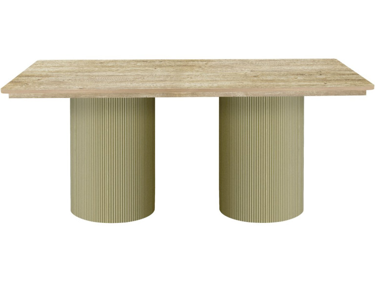 Zénith" oval wooden dining table - 180 cm - 8 seats - Beige