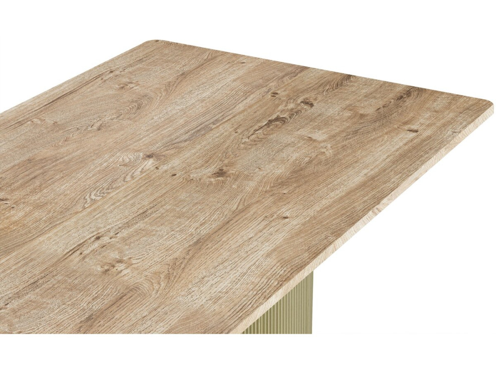 Zénith" oval wooden dining table - 180 cm - 8 seats - Beige