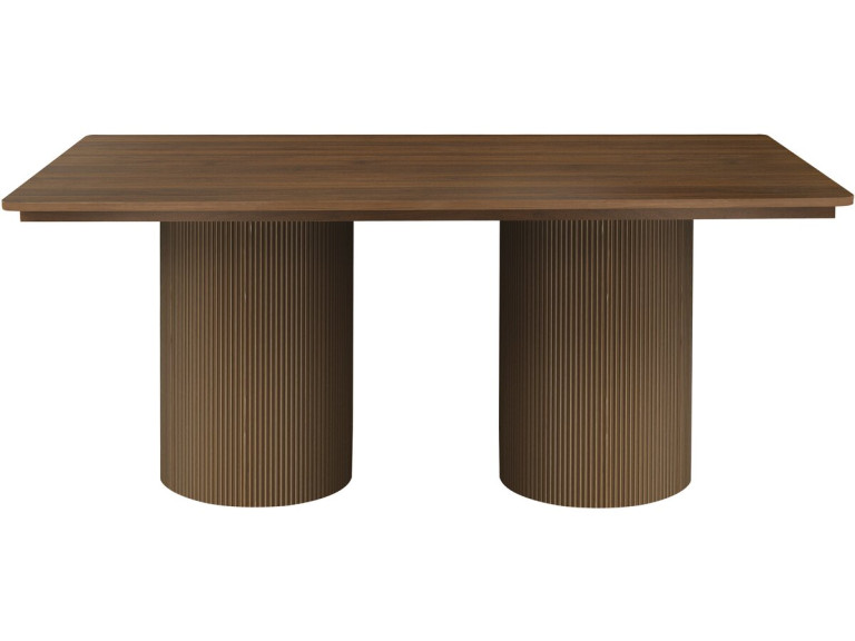 Zenith" oval wooden dining table - 180 cm - 8 seats - Brown
