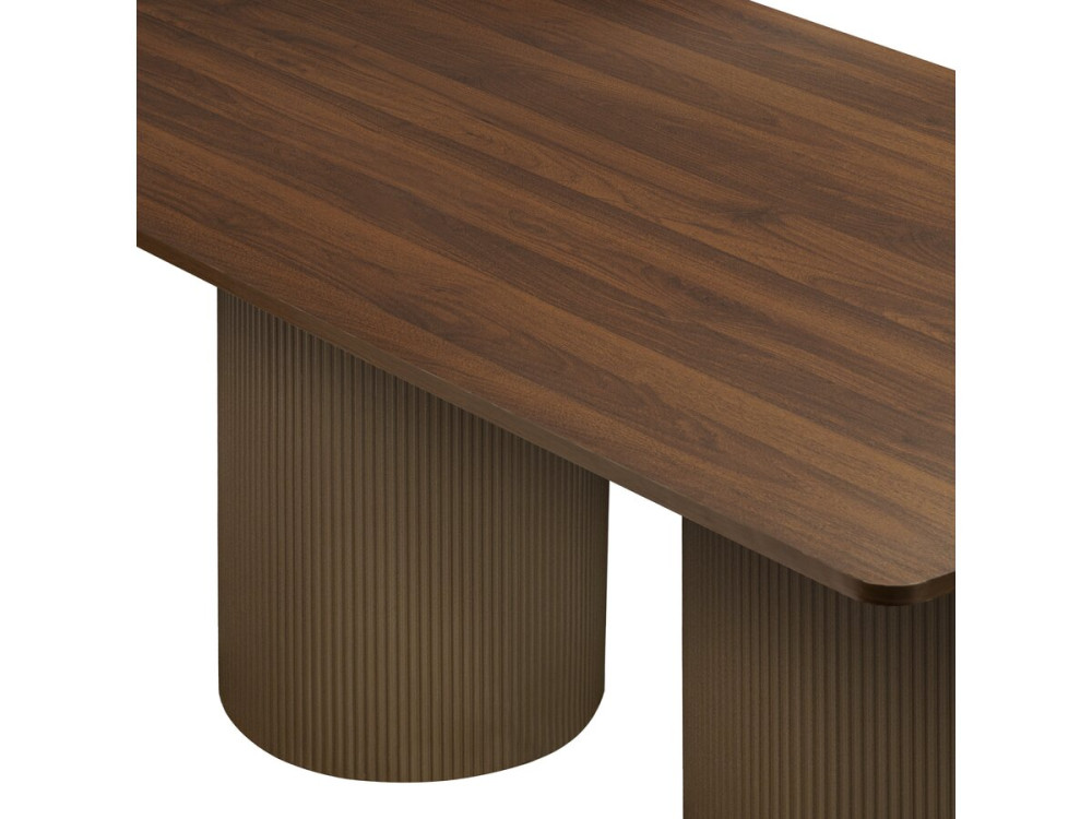 Zenith" oval wooden dining table - 180 cm - 8 seats - Brown
