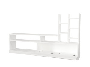 Dolunay" wooden TV stand - 164 x 25 x 91 cm - White