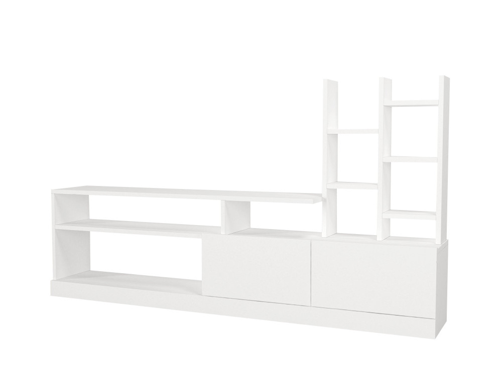 Dolunay" wooden TV stand - 164 x 25 x 91 cm - White