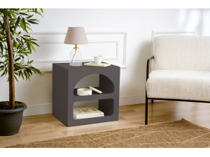 Lorin" wooden bedside table - 50 x 40 x 50 cm - Anthracite grey 2