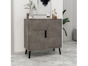 Darien" wooden multipurpose cabinet - 76.5 x 35 x 79.5 cm - Marble 2