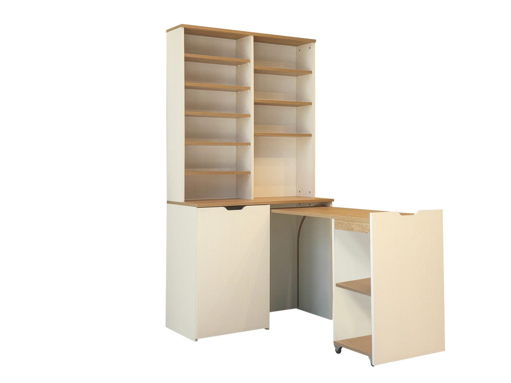 Flexa" wooden coffee stand - 100 x 45 x 190 cm - Cream