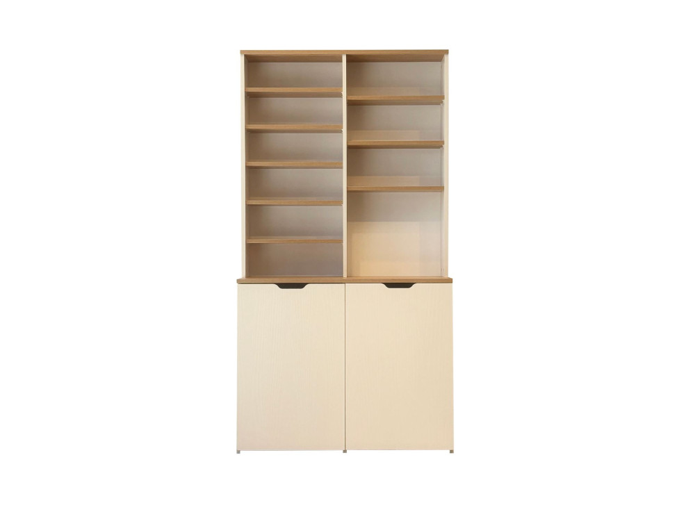 Flexa" wooden coffee stand - 100 x 45 x 190 cm - Cream