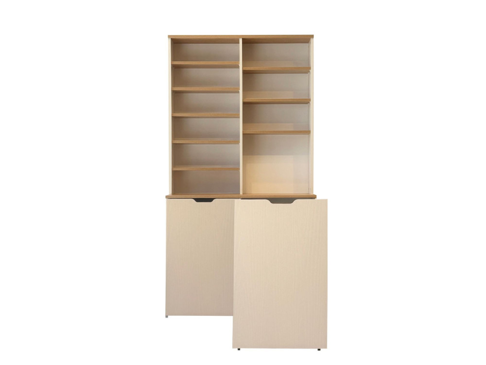 Flexa" wooden coffee stand - 100 x 45 x 190 cm - Cream
