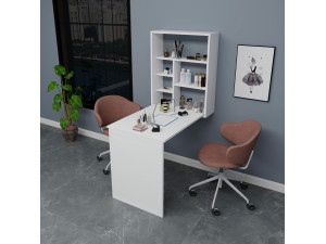 Sedir" wooden make-up table - 90 x 59 x 74 cm - White 2