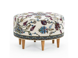 Rimini" wooden pouffe - 65 x 65 x 40 cm - White