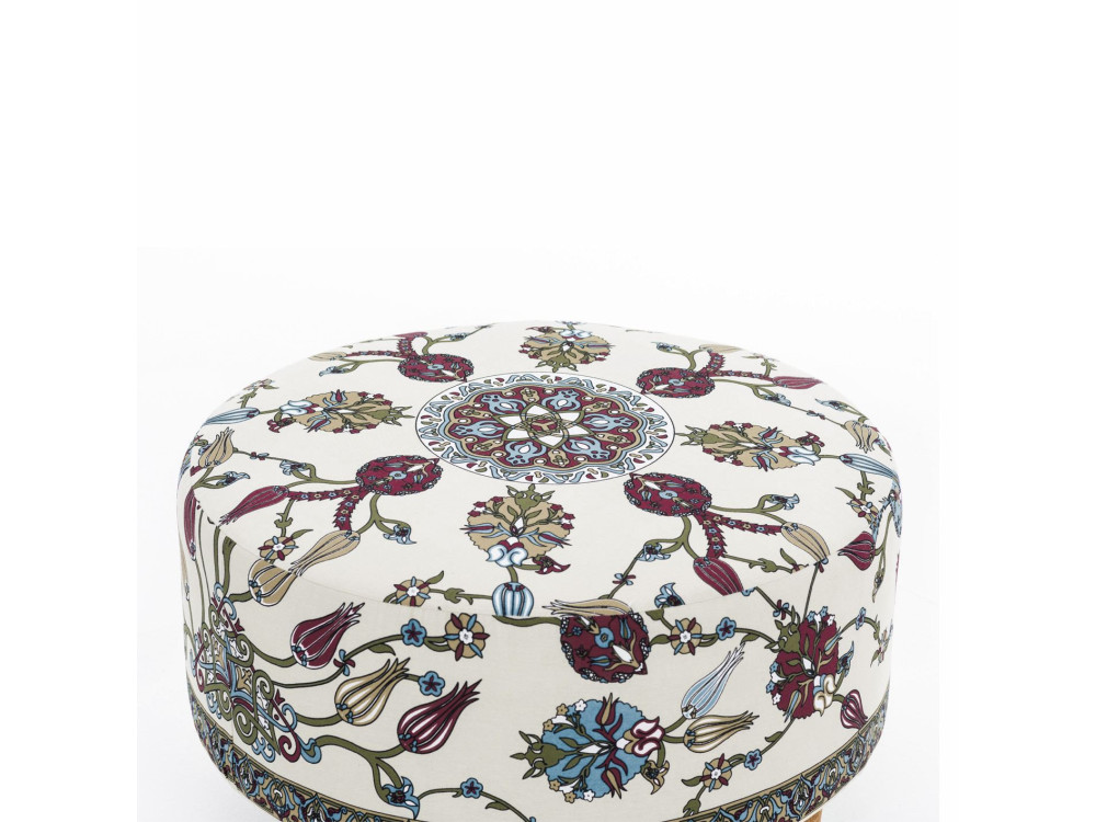 Rimini" wooden pouffe - 65 x 65 x 40 cm - White