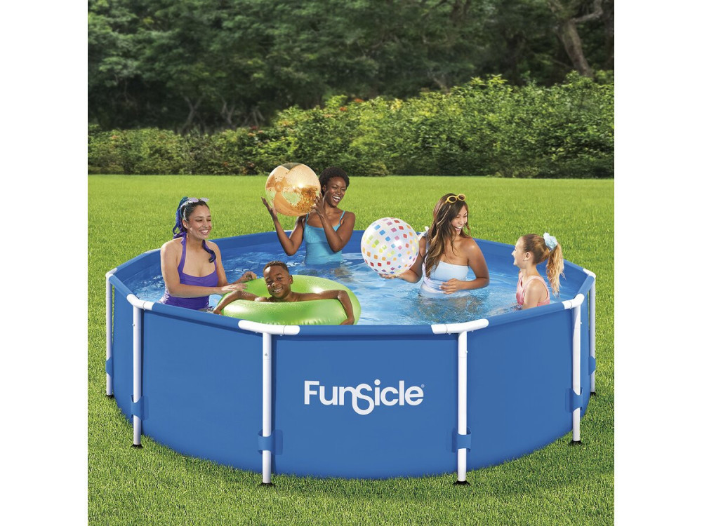 Auria" round tubular swimming pool - 305 x 76 cm - Blue