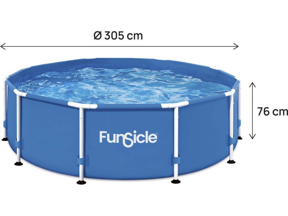 Auria" round tubular swimming pool - 305 x 76 cm - Blue