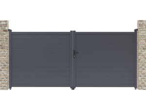 Aluminium garden gate door "Marc" - 349.5 x 155.9 cm - Grey