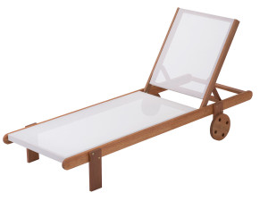 Exotic wooden Sun lounger Saïgon - "Maple" - Light brown