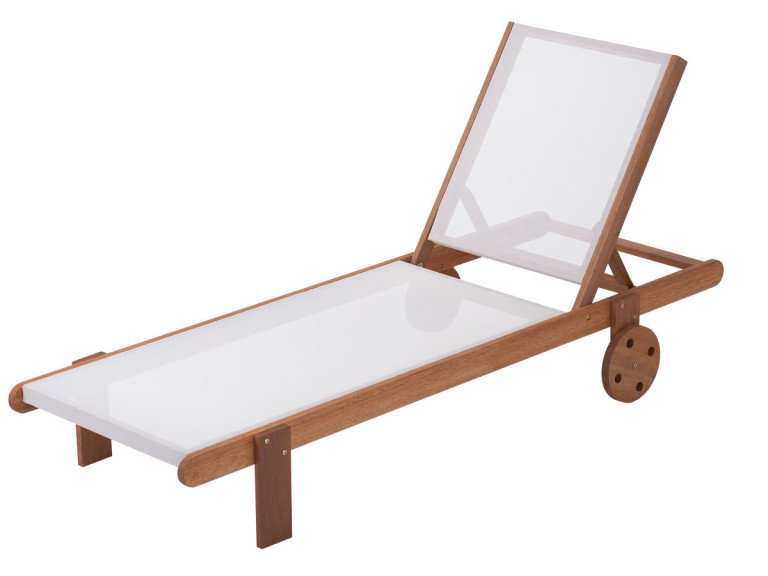 Exotic wooden Sun lounger Saïgon - "Maple" - Light brown