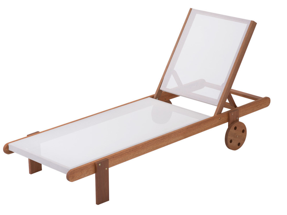 Exotic wooden Sun lounger Saïgon - "Maple" - Light brown