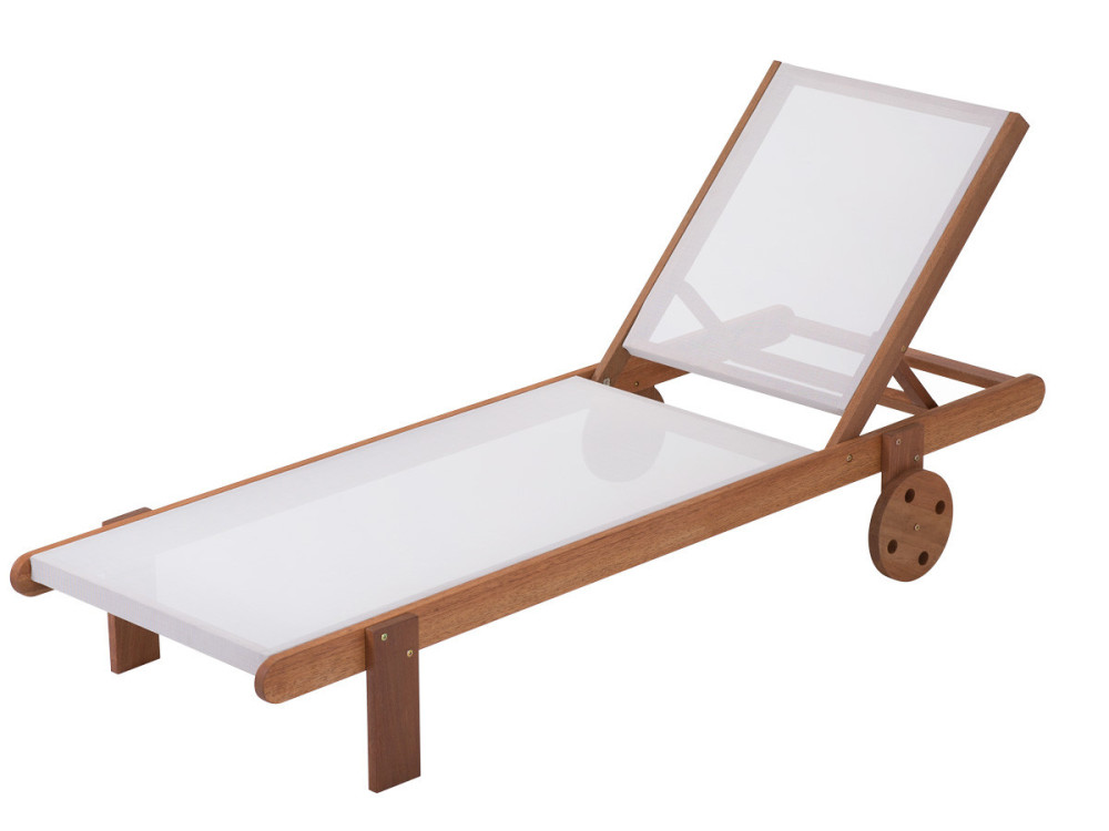 Exotic wooden Sun lounger Saïgon - "Maple" - Light brown