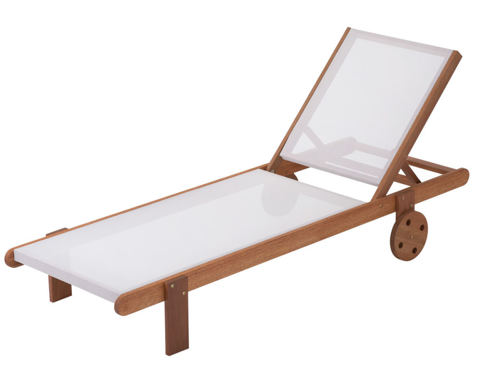 Set of 2 Exotic wood Sunbathing lounge Saïgon - "Maple" - Light brown