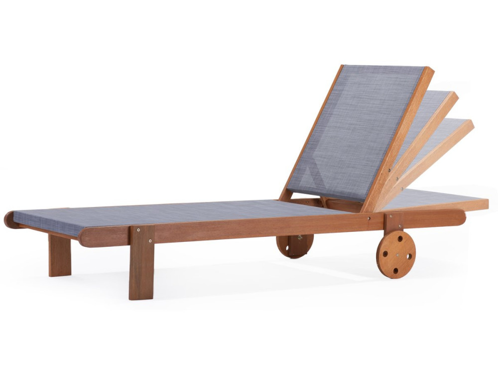 Exotic wood Sun lounger  "Saïgon" - Maple - Grey - Set of 4