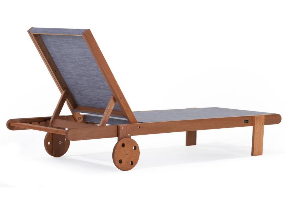 Exotic wood Sun lounger  "Saïgon" - Maple - Grey - Set of 4