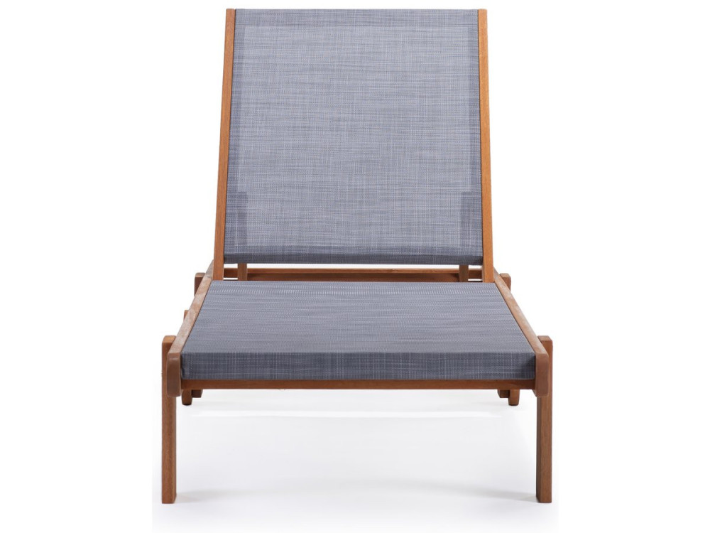 Exotic wood Sun lounger  "Saïgon" - Maple - Grey - Set of 4