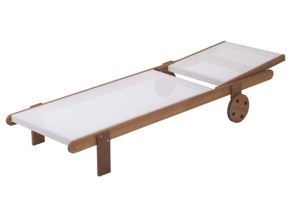 Exotic wood Sun lounger  "Saïgon" - Maple - Ecru - Set of 4