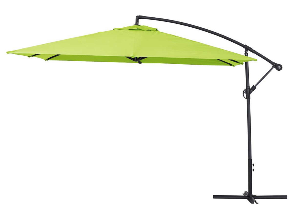 Overhanging Parasol Alu "Ilios 3" - square - 9'10" x 9'10" - Green