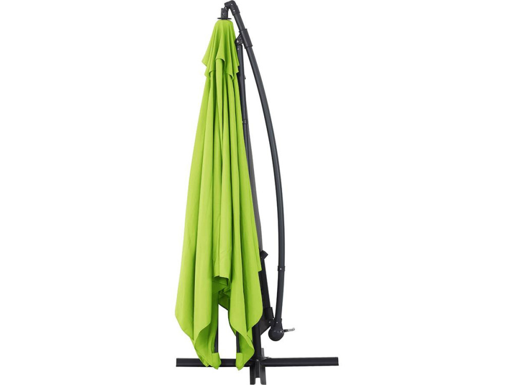 Cantilever Parasol garden Alu "Ilios 3" - Square - 3 x 3 m - Green - Slabs included