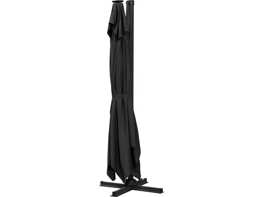 Sun 3 Luxe 3 x 3 m offset LED aluminum garden parasol - Black