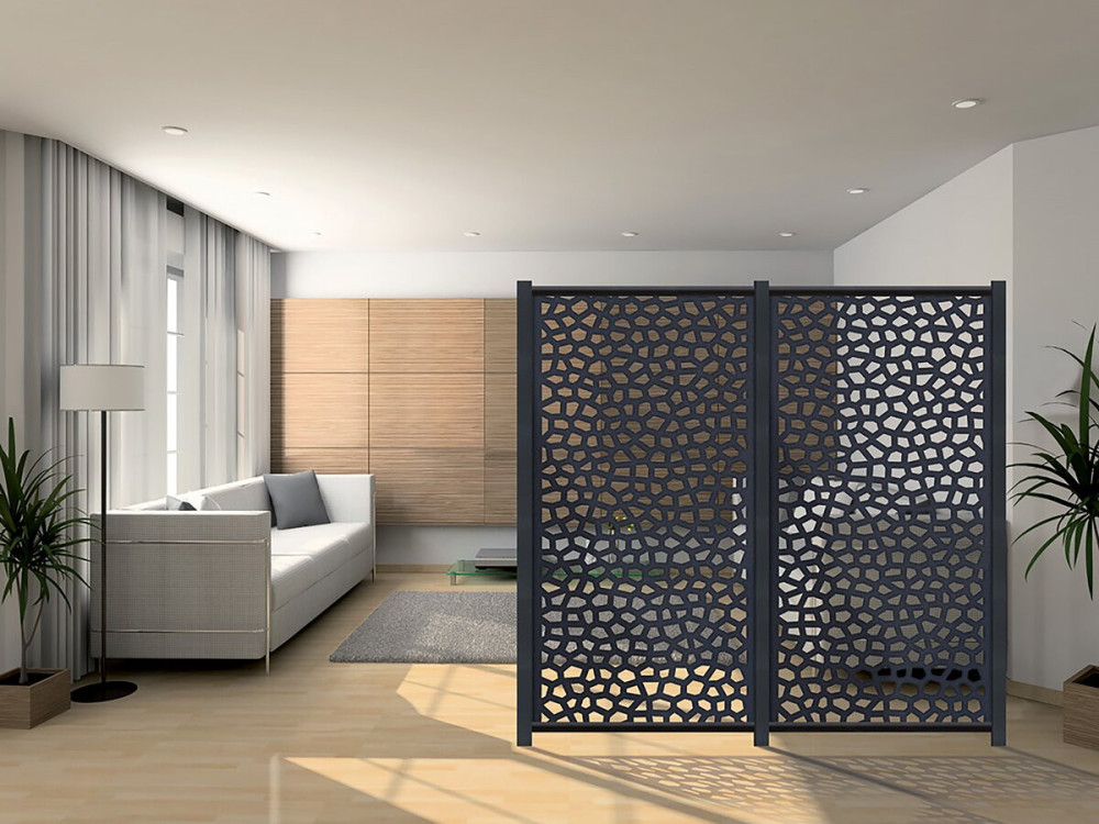 Decorative panel - "Mosaic" - Set of 5 - 1.00 x 2.00 m - Grey