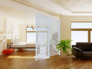 Decorative panel - "Mosaic" - Set of 5 - 1.00 x 2.00 m - White