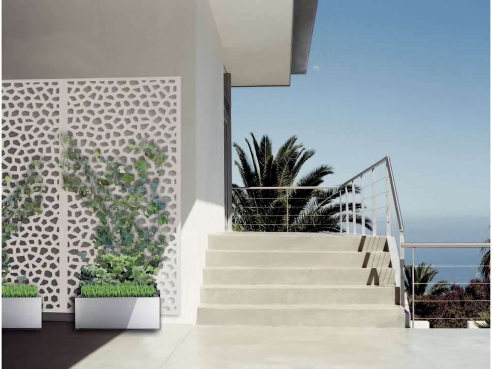 Decorative panel - "Mosaic" - Set of 5 - 1.00 x 2.00 m - White
